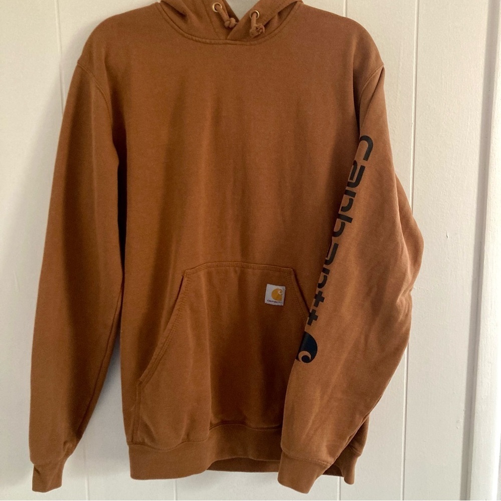 Carhartt Men's Size Small Midweight Hooded Logo Sweatshirt Pullover Hoodie - Picture 3 of 8